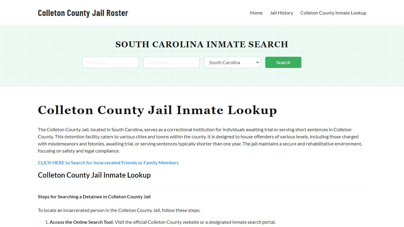 Detention Center - Colleton County Sheriff's Office