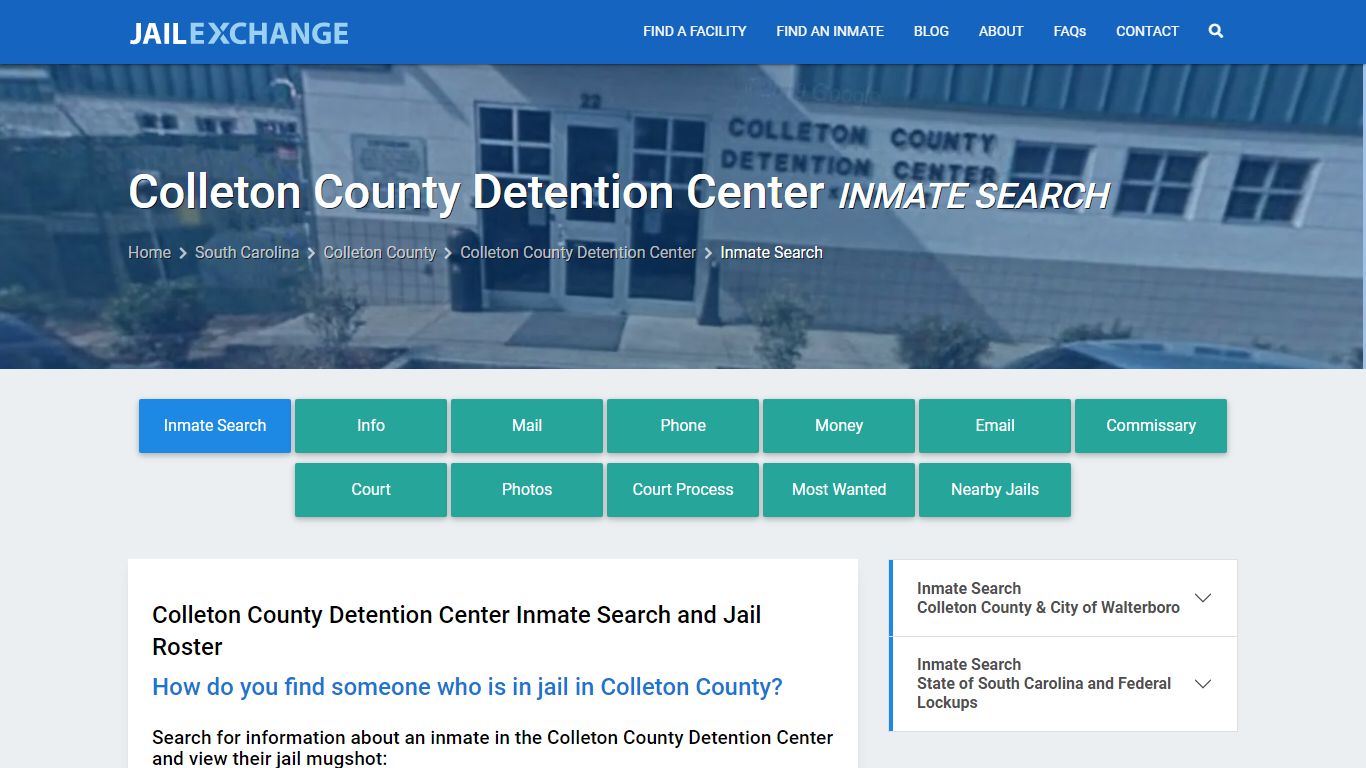 Colleton County Detention Center Inmate Search - Jail Exchange